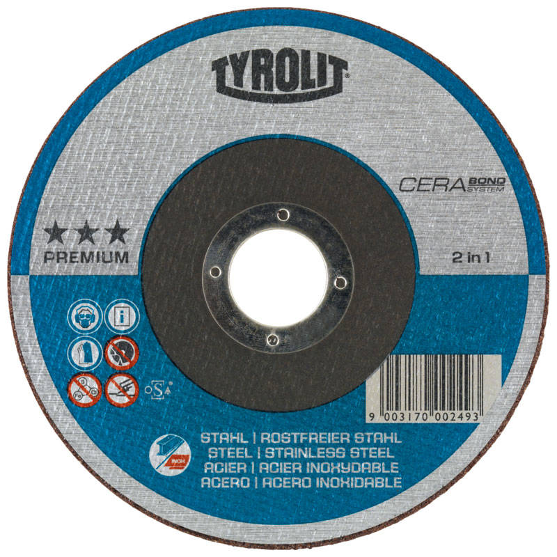 TYROLIT Диск отрезной Premium Cerabond CA60Q-BFKA 125x1.6х22.23мм для стали и нержавейки TYROLIT T34019880